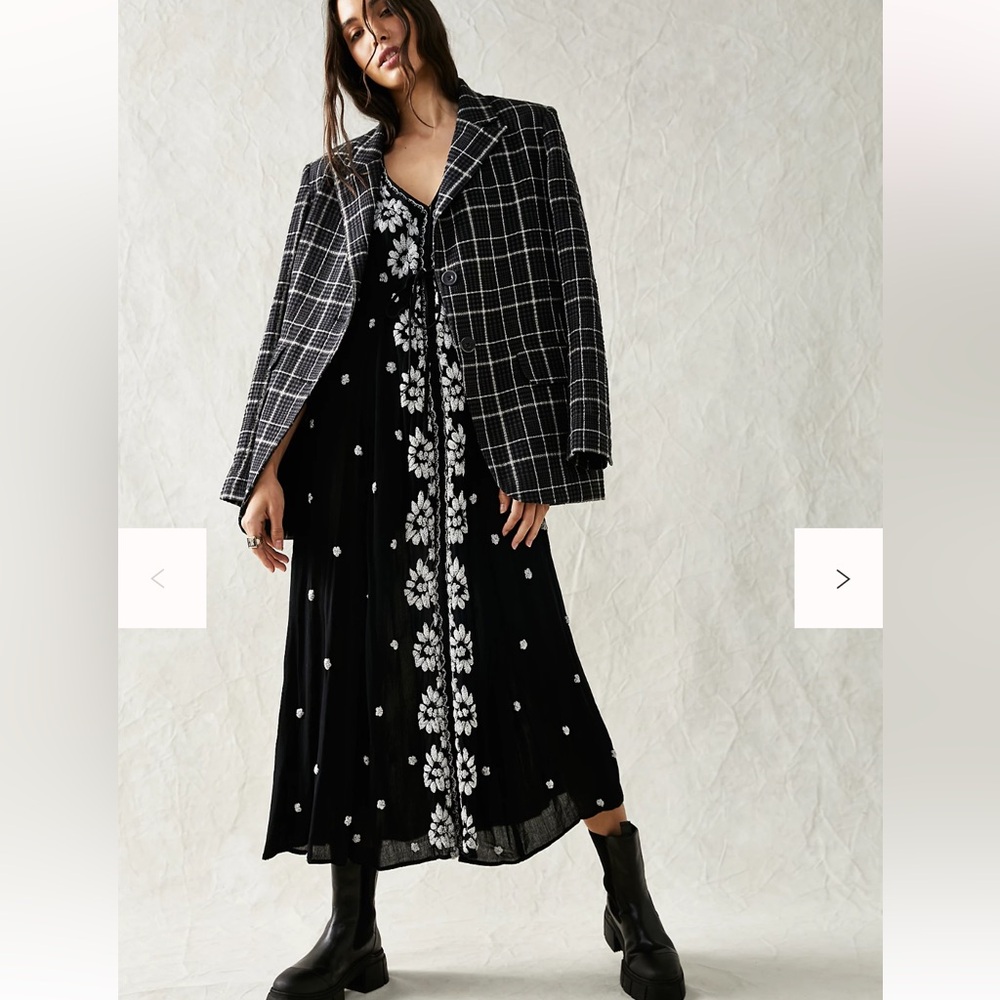 Free People Embroidered Fable Midi Dress